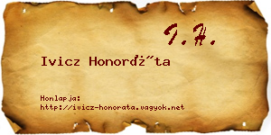 Ivicz Honoráta névjegykártya
